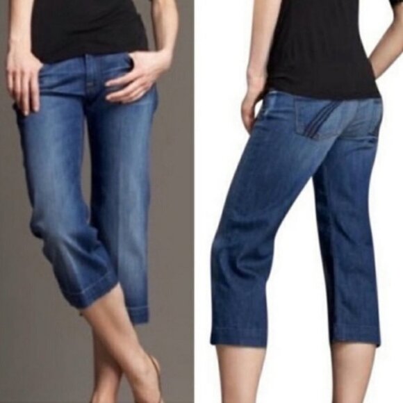 7 For All Mankind Crop Dojo Capri Jeans - Picture 1 of 9